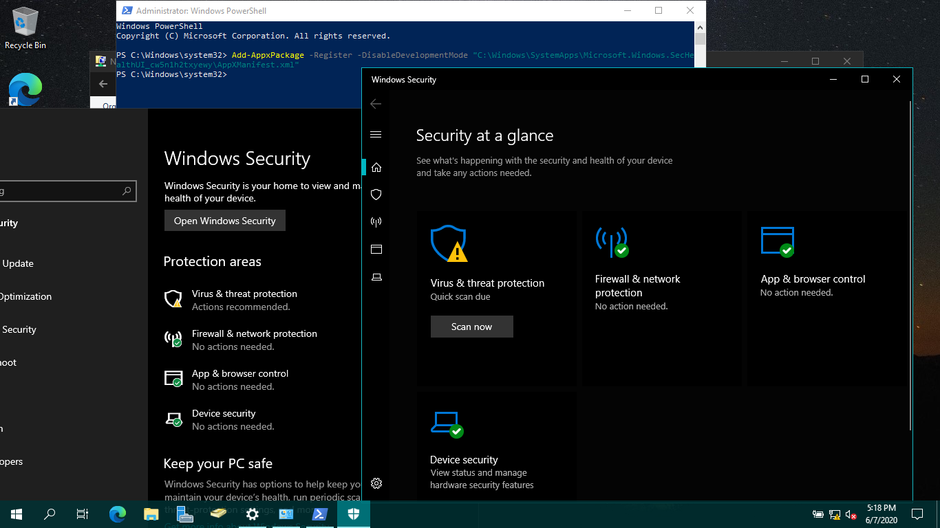 Windows Defender working on Windows Server 2019